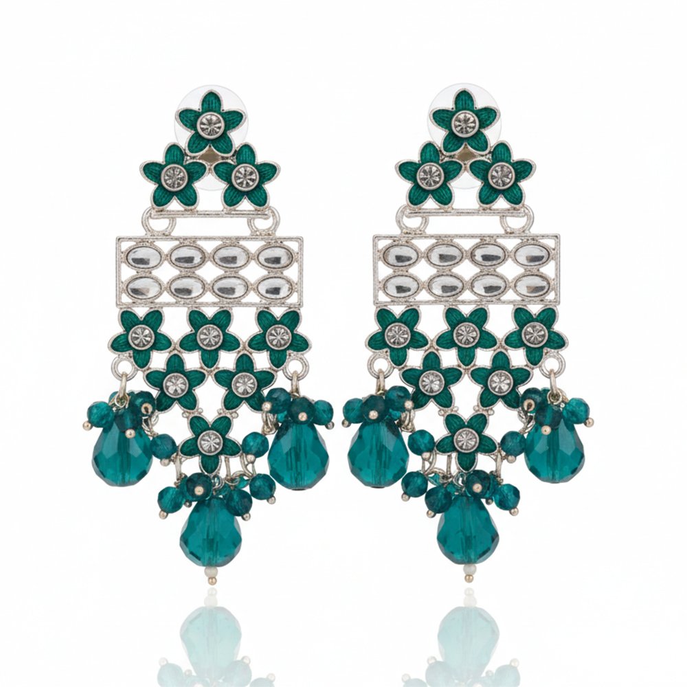 Hot Pink Acrylic Floral & Pearl Gold-Tone Statement Earrings | Romantic Bloom - Luxurious Pink Flower and Pearl Drops - Image 2